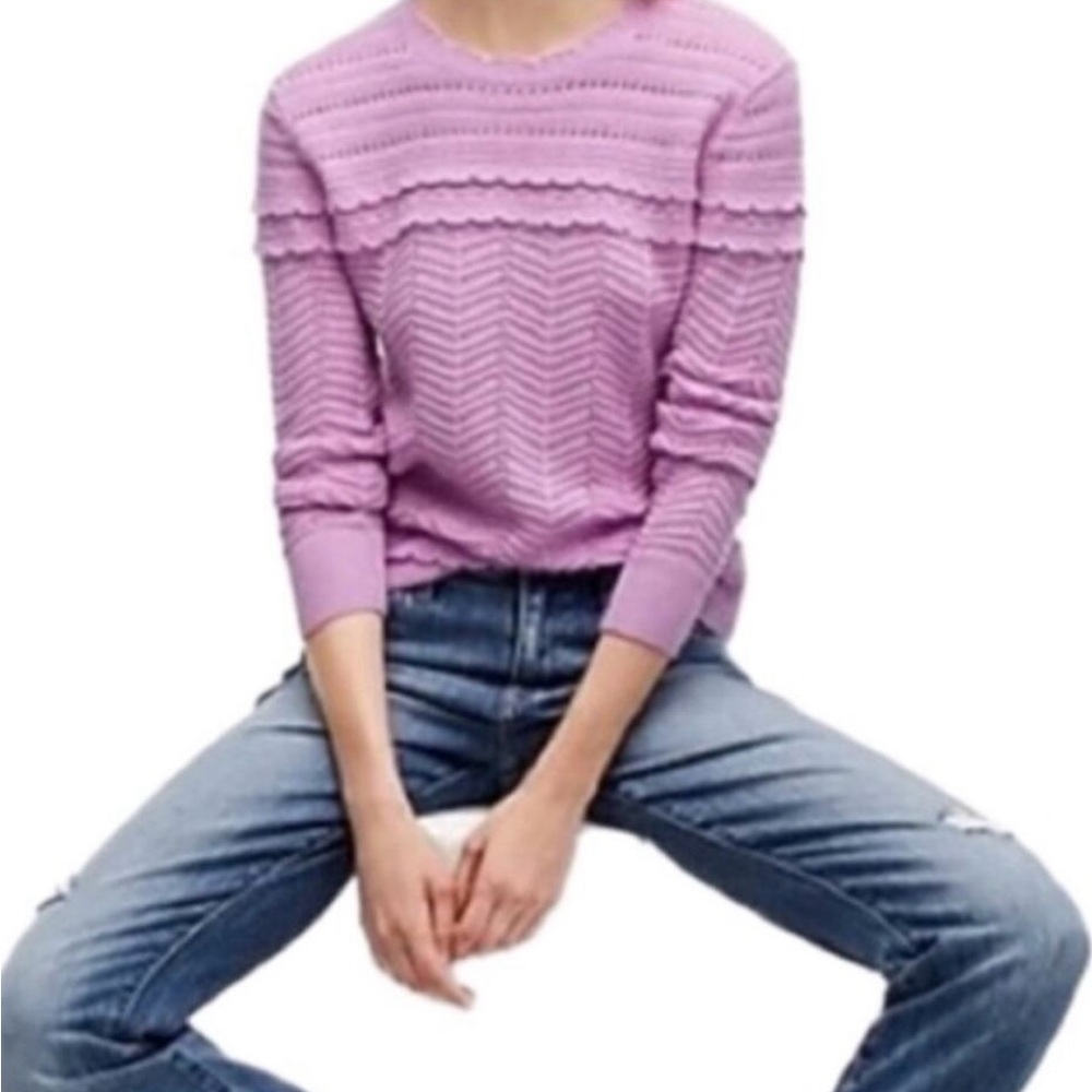 NWT J.Crew Crewneck Scalloped Pointelle XXS